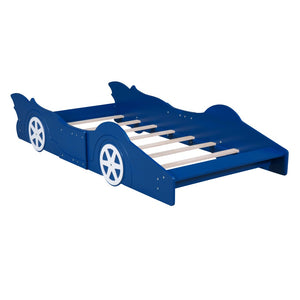 HomeRoots Blue Wood Twin Bed Frame – Stylish, Durable & Modern Design for Kids, Teens & Guest Rooms, No Box Spring 606922