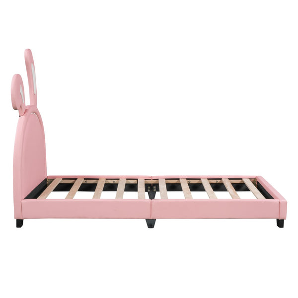 HomeRoots Pink Tufted Faux Leather Twin Bed Frame – Chic Comfort & Glamorous Design for Modern Bedrooms! 606925