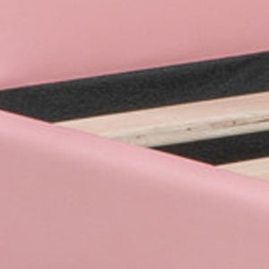HomeRoots Pink Tufted Faux Leather Twin Bed Frame – Chic Comfort & Glamorous Design for Modern Bedrooms! 606925
