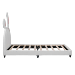 HomeRoots White Faux Leather Upholstered Twin Bed Frame - Modern Cozy Design with Sturdy Support & Style 606926