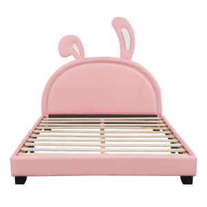 HomeRoots Pink Faux Leather Full Bed Frame - Stylish Modern Upholstered Design with Comfort & Durability! 606928
