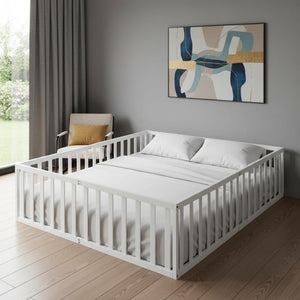 HomeRoots White Wood Twin Bed Frame - Modern Design with Durable Support, Perfect for Any Bedroom Décor! 606932
