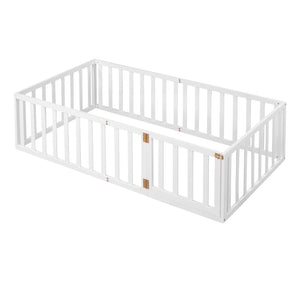 HomeRoots White Wood Twin Bed Frame - Modern Design with Durable Support, Perfect for Any Bedroom Décor! 606932