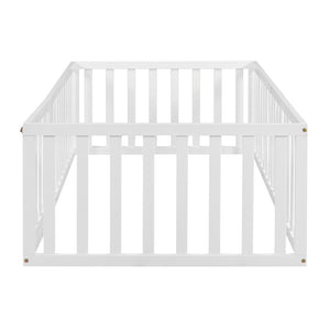 HomeRoots White Wood Twin Bed Frame - Modern Design with Durable Support, Perfect for Any Bedroom Décor! 606932