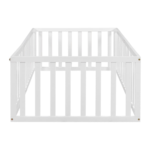 HomeRoots White Wood Twin Bed Frame - Modern Design with Durable Support, Perfect for Any Bedroom Décor! 606932