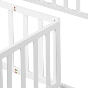 HomeRoots White Wood Twin Bed Frame - Modern Design with Durable Support, Perfect for Any Bedroom Décor! 606932