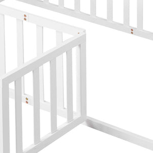 HomeRoots White Wood Twin Bed Frame - Modern Design with Durable Support, Perfect for Any Bedroom Décor! 606932