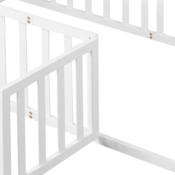 HomeRoots White Wood Twin Bed Frame - Modern Design with Durable Support, Perfect for Any Bedroom Décor! 606932