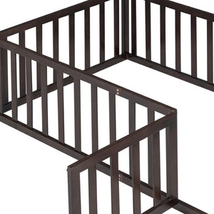 HomeRoots Walnut Wood Twin Bed Frame - Modern Design, Durable Construction, and Elegant Sleep Support Solution 606933