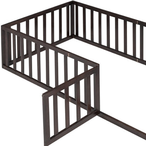 HomeRoots Walnut Wood Twin Bed Frame - Modern Design, Durable Construction, and Elegant Sleep Support Solution 606933