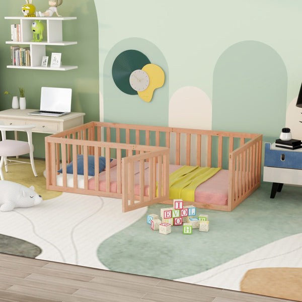 HomeRoots Natural Wood Twin Bed Frame - Modern Platform Design, Durable Support, Stylish Decor for Any Room 606934