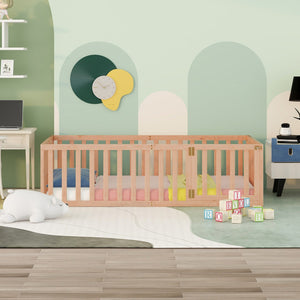 HomeRoots Natural Wood Twin Bed Frame - Modern Platform Design, Durable Support, Stylish Decor for Any Room 606934