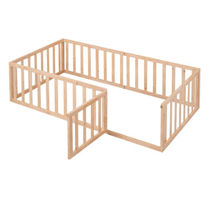HomeRoots Natural Wood Twin Bed Frame - Modern Platform Design, Durable Support, Stylish Decor for Any Room 606934