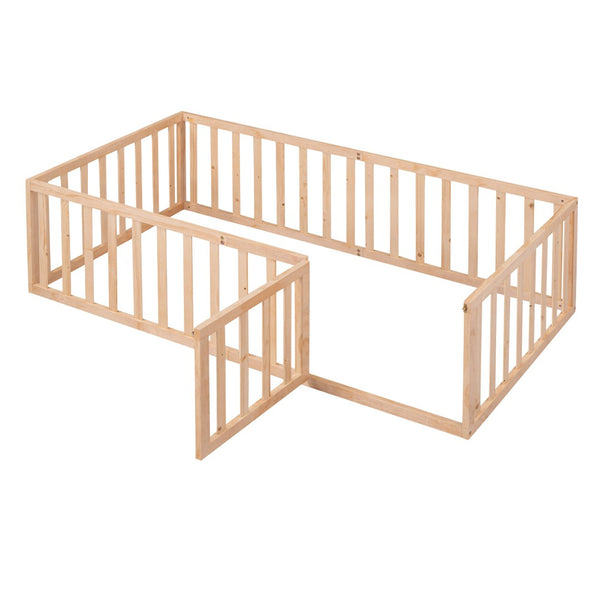 HomeRoots Natural Wood Twin Bed Frame - Modern Platform Design, Durable Support, Stylish Decor for Any Room 606934