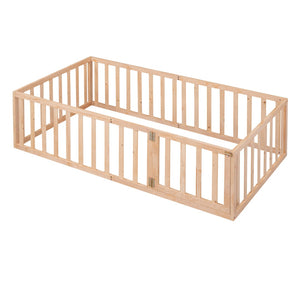 HomeRoots Natural Wood Twin Bed Frame - Modern Platform Design, Durable Support, Stylish Decor for Any Room 606934