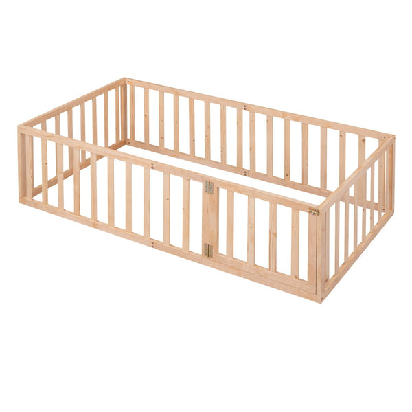HomeRoots Natural Wood Twin Bed Frame - Modern Platform Design, Durable Support, Stylish Decor for Any Room 606934