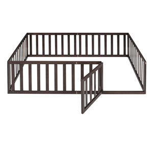 HomeRoots Walnut Wood Full Daybed Frame - Modern Elegance with Sturdy Slats, Ideal for Contemporary Spaces 606937