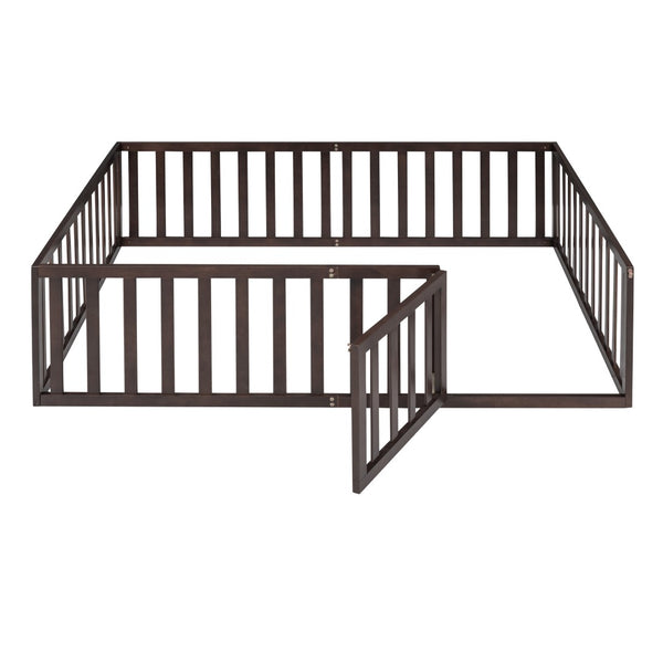 HomeRoots Walnut Wood Full Daybed Frame - Modern Elegance with Sturdy Slats, Ideal for Contemporary Spaces 606937