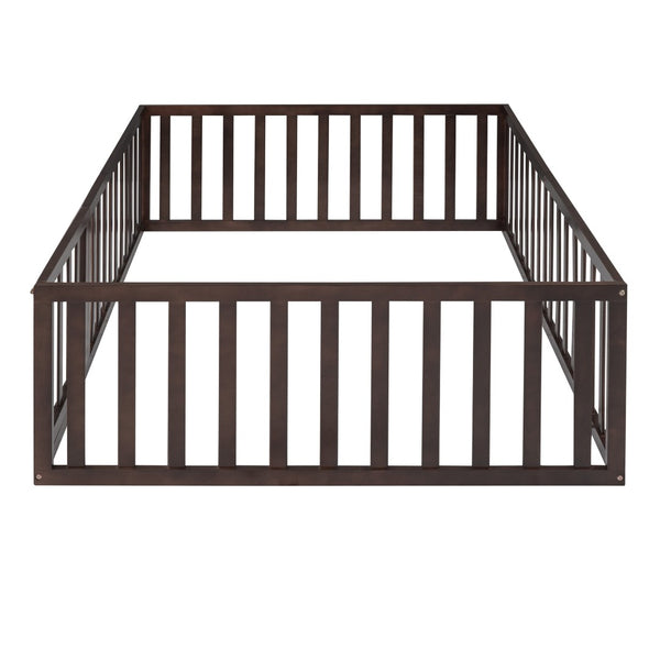 HomeRoots Walnut Wood Full Daybed Frame - Modern Elegance with Sturdy Slats, Ideal for Contemporary Spaces 606937