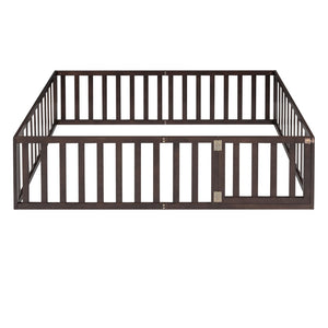 HomeRoots Walnut Wood Full Daybed Frame - Modern Elegance with Sturdy Slats, Ideal for Contemporary Spaces 606937