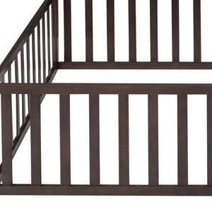 HomeRoots Walnut Wood Full Daybed Frame - Modern Elegance with Sturdy Slats, Ideal for Contemporary Spaces 606937