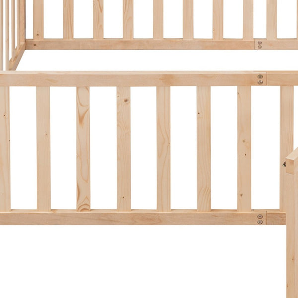 HomeRoots Natural Wood Full Daybed Frame - Stylish Multi-Functional Design for Comfort and Modern Décor Solutions 606938