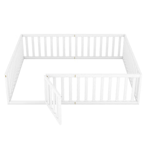 HomeRoots White Wood Queen Bed Frame - Modern Design with Sturdy Support, Perfect for Any Bedroom Décor Style 606940