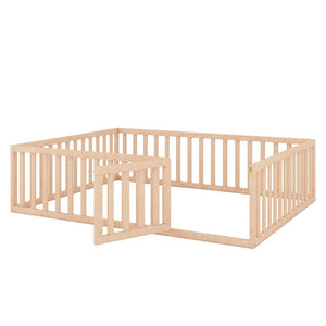 HomeRoots Natural Wood Queen Bed Frame - Modern Platform Design, Durable Craftsmanship & No Box Spring Needed 606942