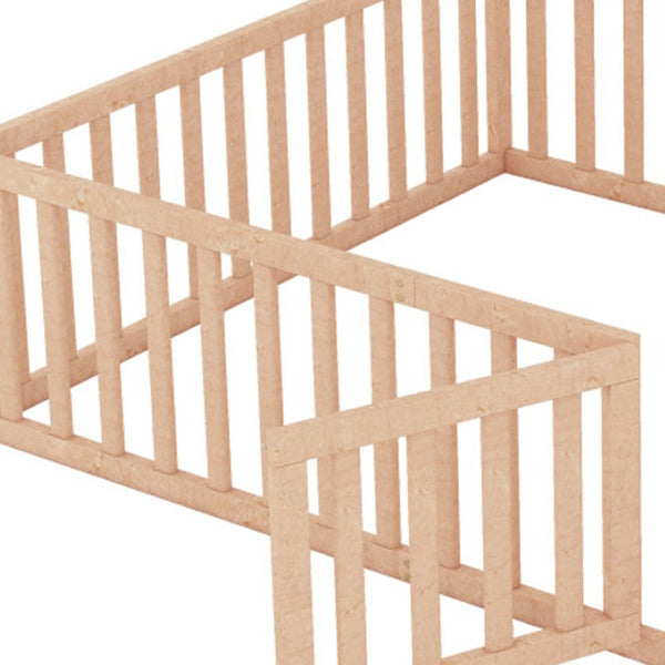 HomeRoots Natural Wood Queen Bed Frame - Modern Platform Design, Durable Craftsmanship & No Box Spring Needed 606942
