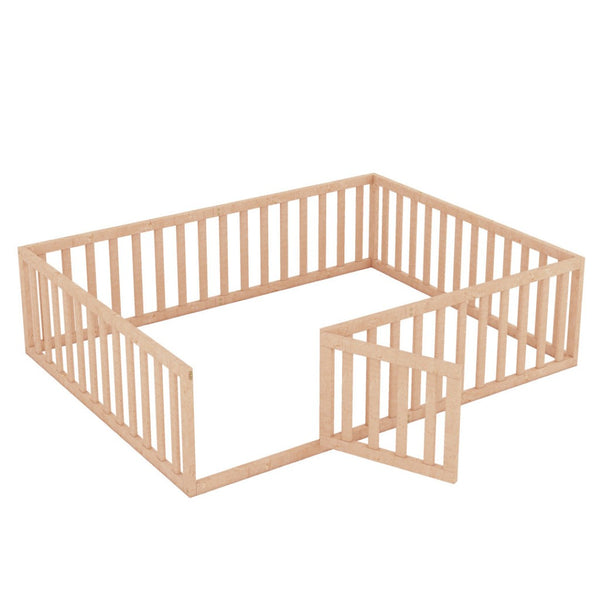 HomeRoots Natural Wood Queen Bed Frame - Modern Platform Design, Durable Craftsmanship & No Box Spring Needed 606942