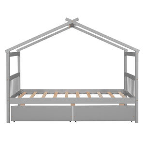 HomeRoots Gray Wood Twin Bed Frame - Contemporary Platform Design with Durable Build for Lasting Comfort & Style 606948