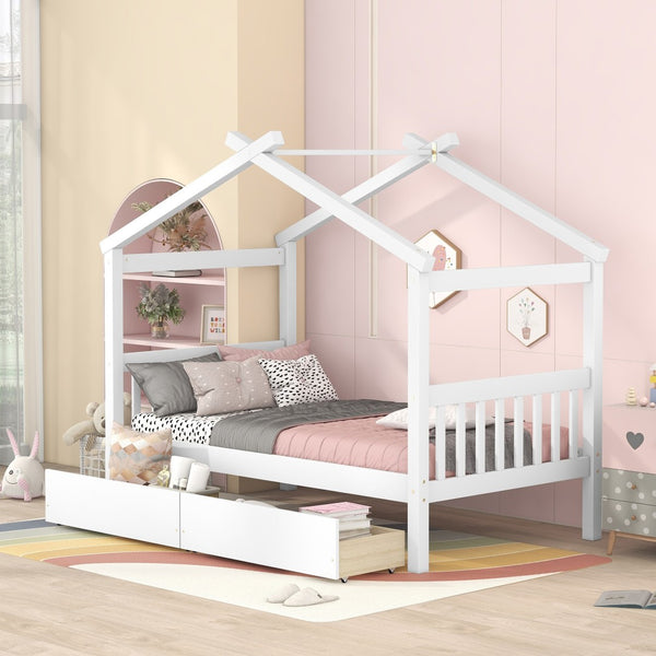 HomeRoots White Wood Twin Bed Frame - Elegant Modern Design with Durable Support for Cozy Bedrooms & Guest Rooms 606949