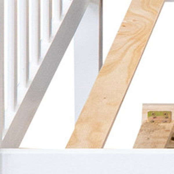 HomeRoots White Wood Twin Bed Frame with Trundle - Space-Saving Design for Kids' Rooms, Guest Rooms & More! 606953