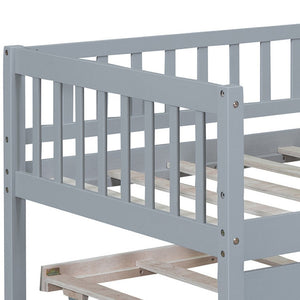 HomeRoots Gray Wood Twin Daybed Frame with Trundle - Stylish, Space-Saving Solution for Modern Interiors 606956