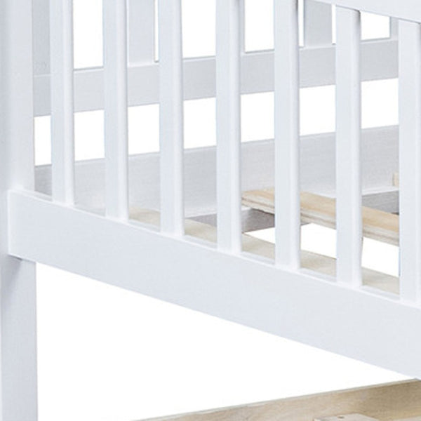 HomeRoots White Wood Twin Day Bed with Trundle - Stylish Space-Saving Solution for Guest Rooms & Living Areas 606957