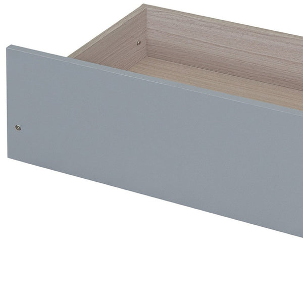 HomeRoots Gray Wood Twin Daybed Frame with Under-Bed Drawers for Modern Storage & Space-Saving Style 606964