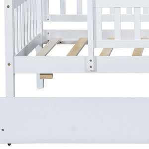 HomeRoots White Wood Twin Daybed Frame with Storage Drawers - Stylish, Durable Design for Versatile Use 606965