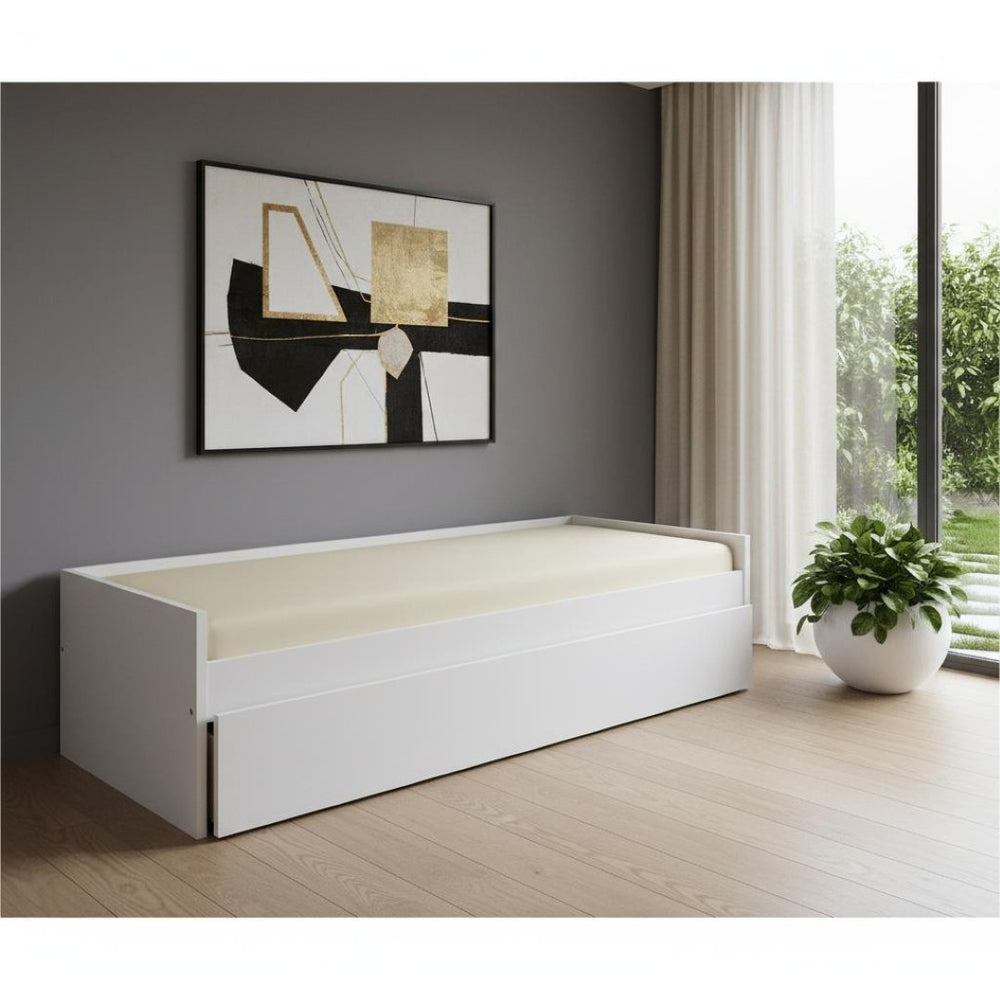 HomeRoots White Wood Twin Daybed Frame with Storage Drawers - Stylish, Durable Design for Versatile Use 606965