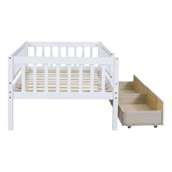 HomeRoots White Wood Twin Daybed Frame with Storage Drawers - Stylish, Durable Design for Versatile Use 606965