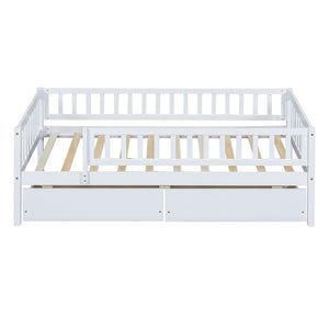 HomeRoots White Wood Twin Daybed Frame with Storage Drawers - Stylish, Durable Design for Versatile Use 606965