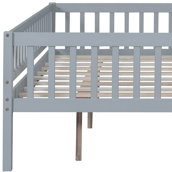 HomeRoots Gray Wood Full Daybed Frame with Under-Bed Drawers - Stylish Storage Solution for Any Bedroom! 606968
