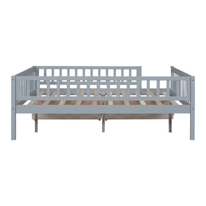 HomeRoots Gray Wood Full Daybed Frame with Under-Bed Drawers - Stylish Storage Solution for Any Bedroom! 606968