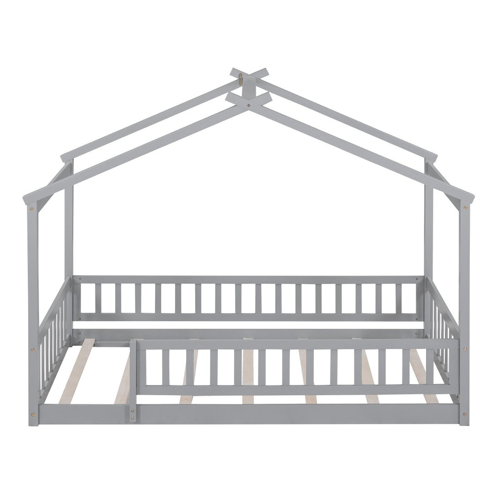 HomeRoots Gray Wood Twin Bed Frame - Contemporary Design, Sturdy Support & Stylish Comfort for Every Bedroom 606971