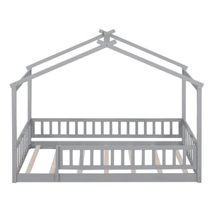 HomeRoots Gray Wood Twin Bed Frame - Contemporary Design, Sturdy Support & Stylish Comfort for Every Bedroom 606971