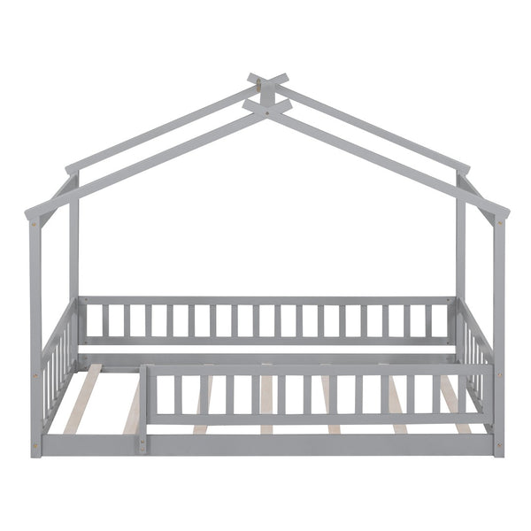 HomeRoots Gray Wood Twin Bed Frame - Contemporary Design, Sturdy Support & Stylish Comfort for Every Bedroom 606971