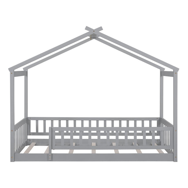 HomeRoots Gray Wood Twin Bed Frame - Contemporary Design, Sturdy Support & Stylish Comfort for Every Bedroom 606971