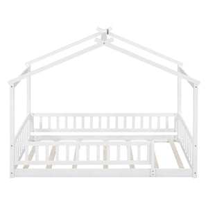 HomeRoots White Wood Twin Bed Frame - Modern Design, Durable Support, No Box Spring Needed, 450 lb Capacity 606972