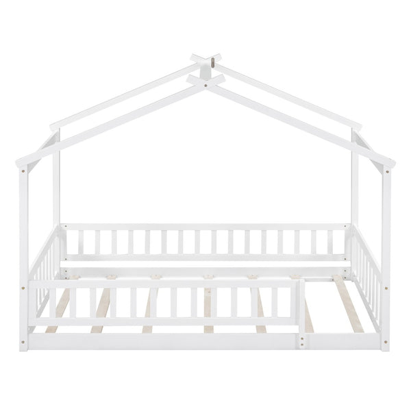 HomeRoots White Wood Twin Bed Frame - Modern Design, Durable Support, No Box Spring Needed, 450 lb Capacity 606972