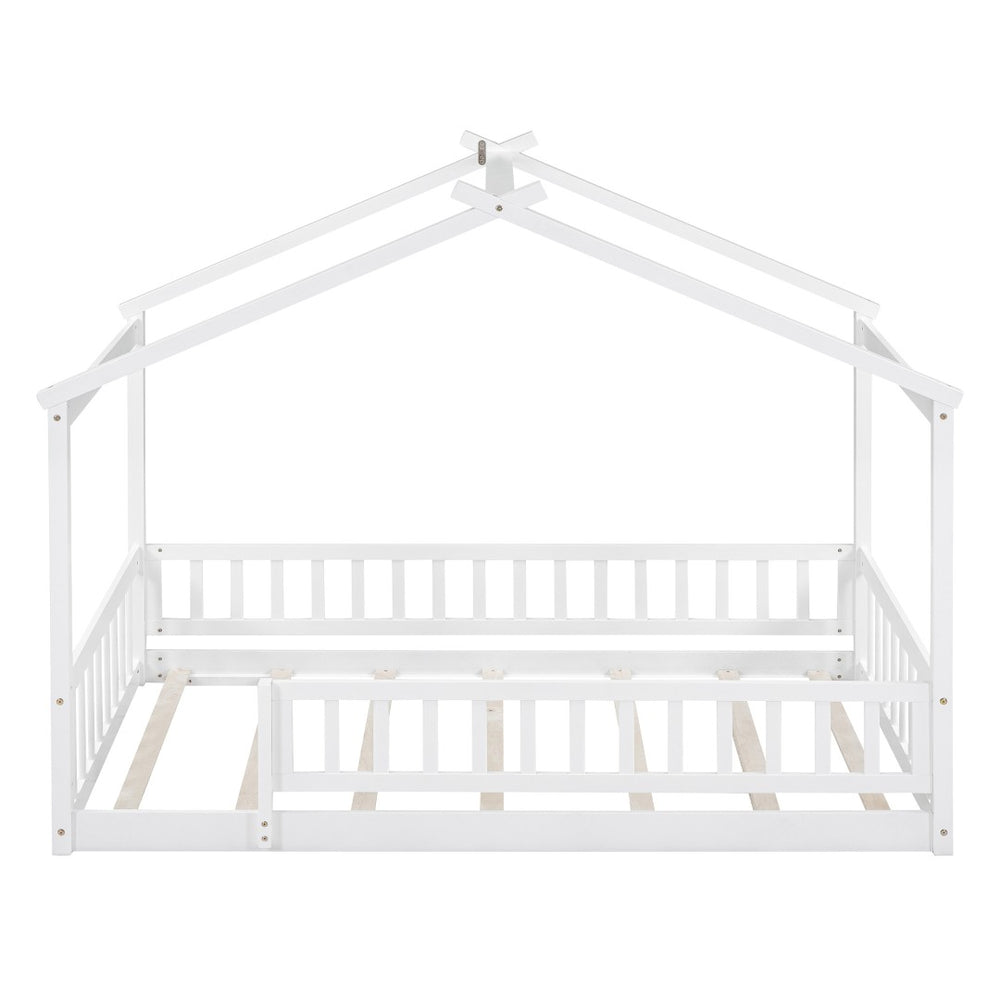 HomeRoots White Wood Twin Bed Frame - Modern Design, Durable Support, No Box Spring Needed, 450 lb Capacity 606972