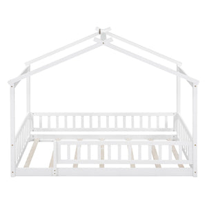 HomeRoots White Wood Twin Bed Frame - Modern Design, Durable Support, No Box Spring Needed, 450 lb Capacity 606972